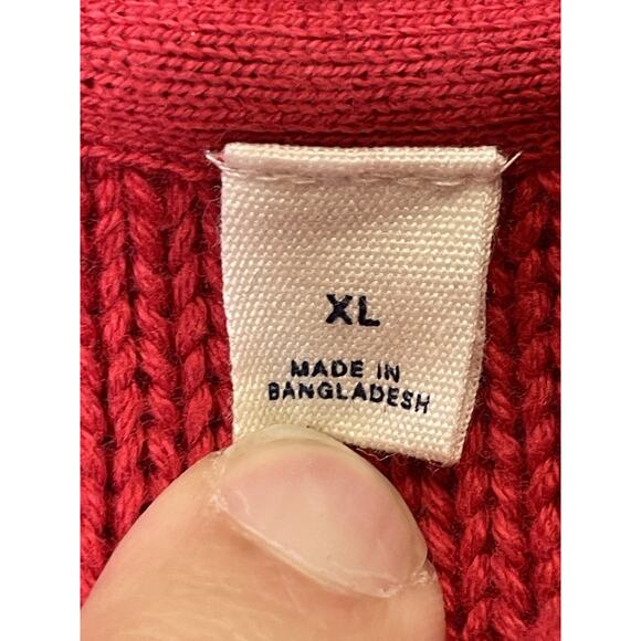 Gap Kids Sweater Dress Girls XL 12-13 Red Cable Knit Cotton Long Sleeve Warm - Picture 7 of 10